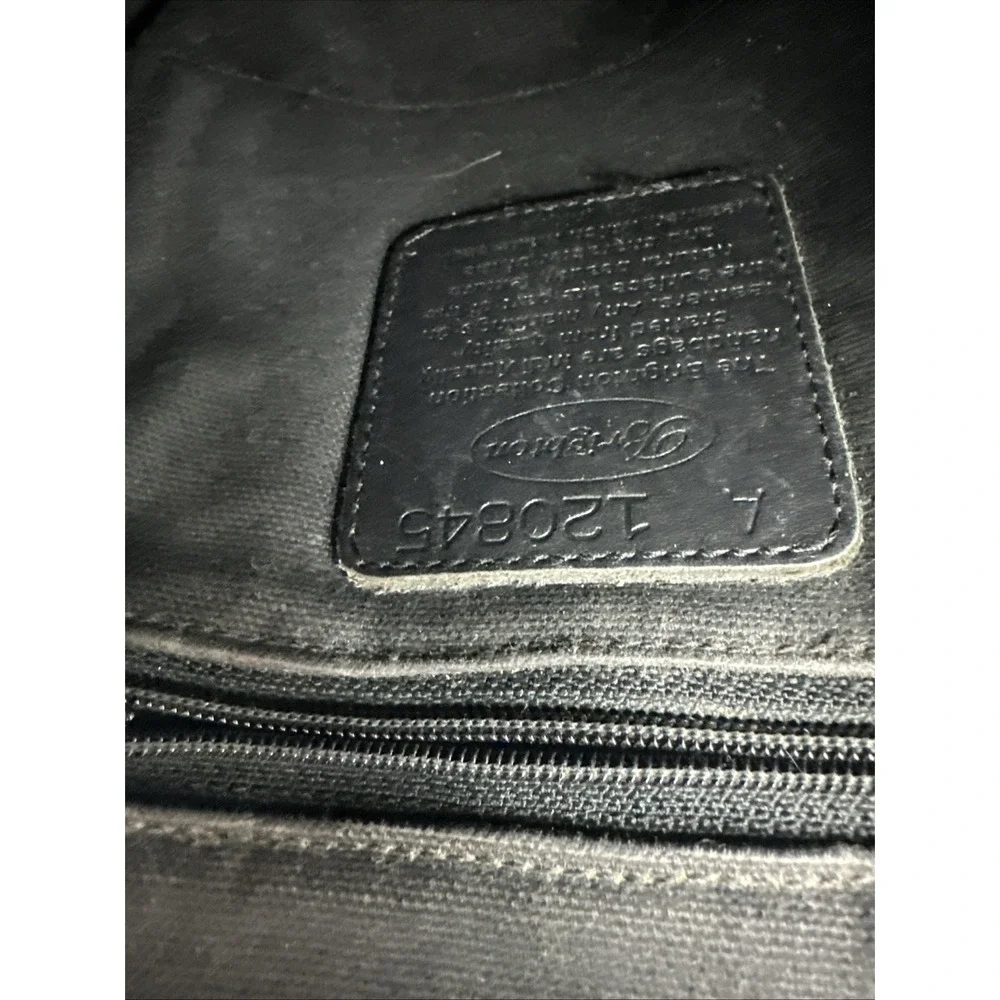 Brighton Courtney Black Pebbled Leather Croc Embossed‎ Tote Handbag EUC